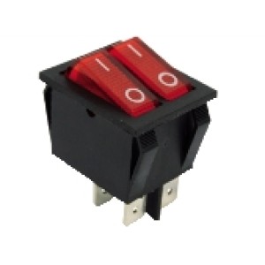 GBC 24.2520.00 - Switch with light (Red) ON-OFF Double - Bipolar 2 contacts 15A Switches
